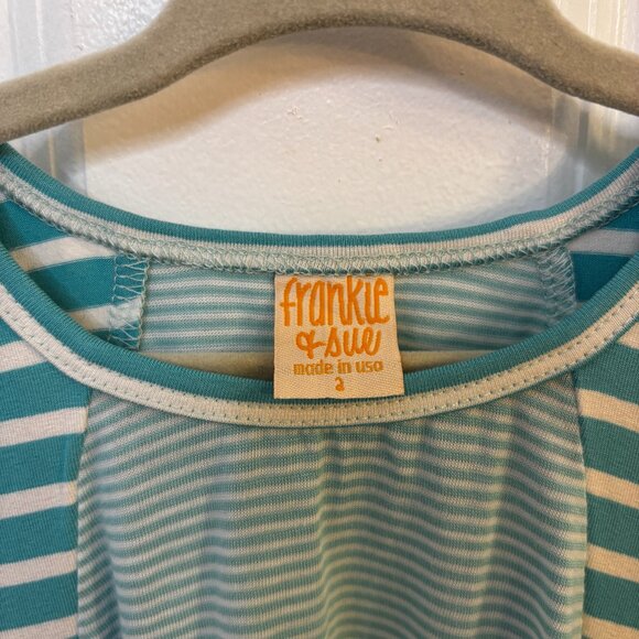 Frankie & Sue Janie Striped Swing Dress in Turquoise NWT 2 - Picture 3 of 4